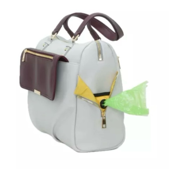 Pretty Pokets Diaper Bag Tote Maroon & White With Bottle Holder - Picture 13 of 13